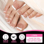 UNA GELLA Square Toe Nail Tips 216Pcs 15Sizes Full Cover Long Wider Toe Nail - Image 3