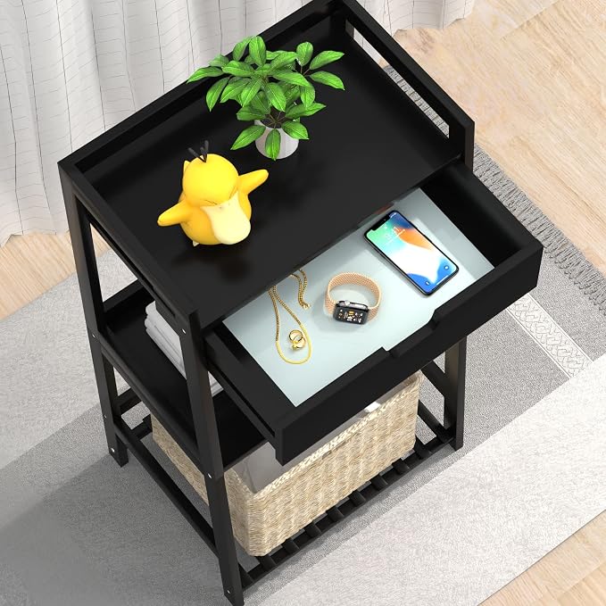 POXAKA 3 Tier Bamboo Bathroom Shelves - Image 5