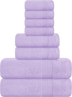 Belizzi Home 8 Piece Towel Set 100% Ring Spun Cotton, 2 Bath Towels 27x54 by Unknown