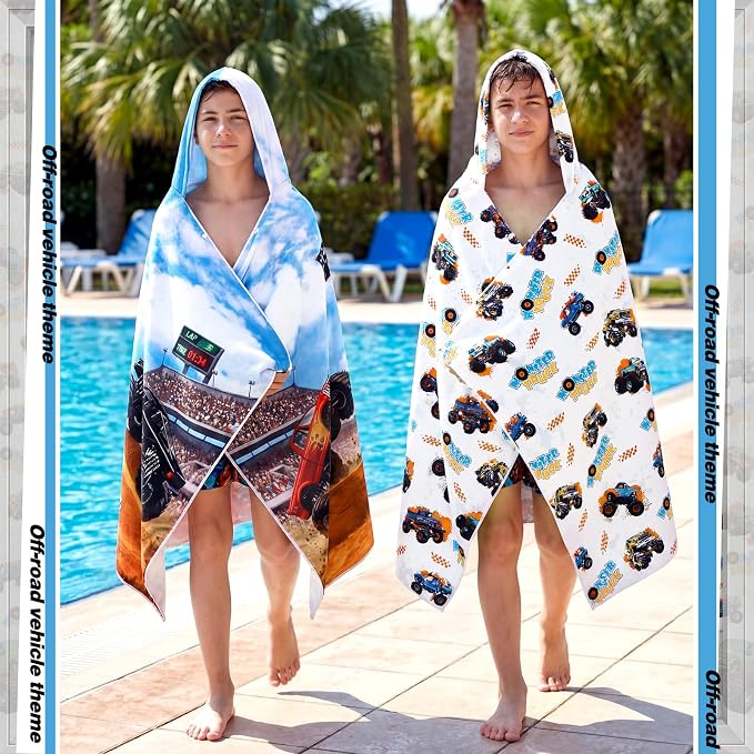Peryiter 2 Pcs Truck Beach Towel Quick Dry Towels Swimming Bath Shower Pool - Image 4