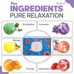 Bath Bombs Gift Set, 6 Large Natural Handmade Fruity & Floral Scent Bubble Bath - Image 6