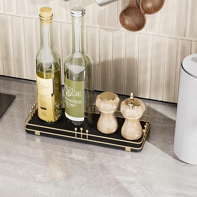 Bathroom Vanity Tray for Countertop Toiletries Perfume Makeup Soap Dispenser - Image 5