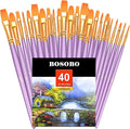BOSOBO Paint Brushes Set, 4 Pack 40 Pcs Round Pointed Tip Paintbrushes Nylon by ArtistPaintBrushesSet