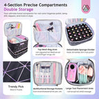 SAVILAND Nail Polish Organizer Bag: PU Leather Nail Kit Organizer Holds 30 - Image 2