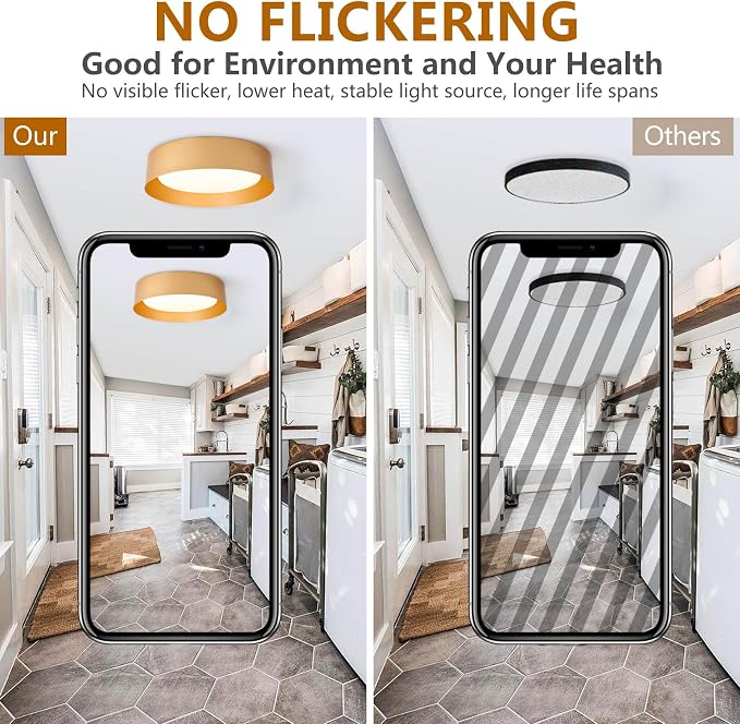 Bargeni Flush Mount Ceiling Light, 16.5 inch LED Ceiling Light Fixture - Image 5