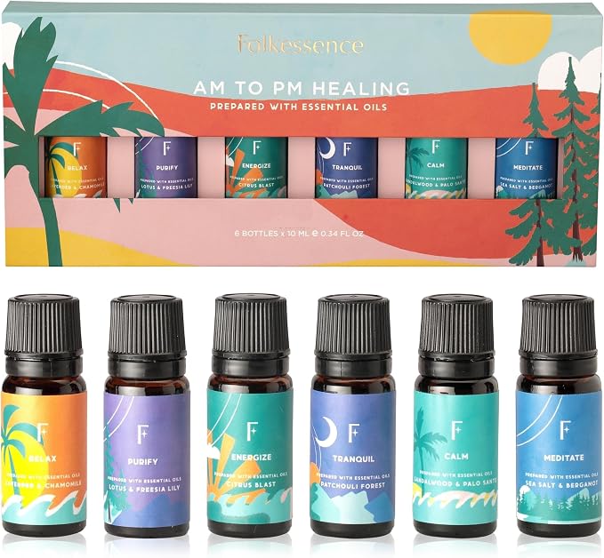 Folkulture Essential Oils Set for Diffuser | Set of 6 Everyday Aromatherapy by FOLKULTURE