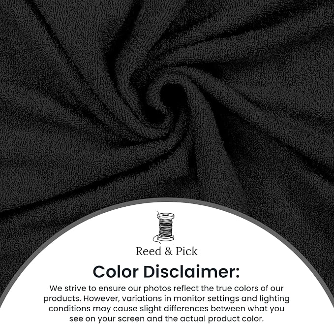 Reed&Pick 24 Pack Black Hand Towels 100% Cotton Spa Towels 16x26 inches Highly - Image 2