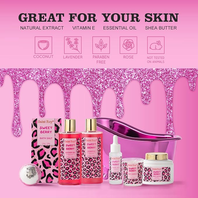 Mothers Day Gifts for Women, Bath and Body Gift Basket Set Home Bath Spa Gift - Image 6