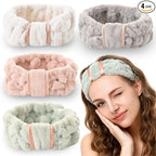 4 Pack Microfiber Towel Headbands by IAXSEE