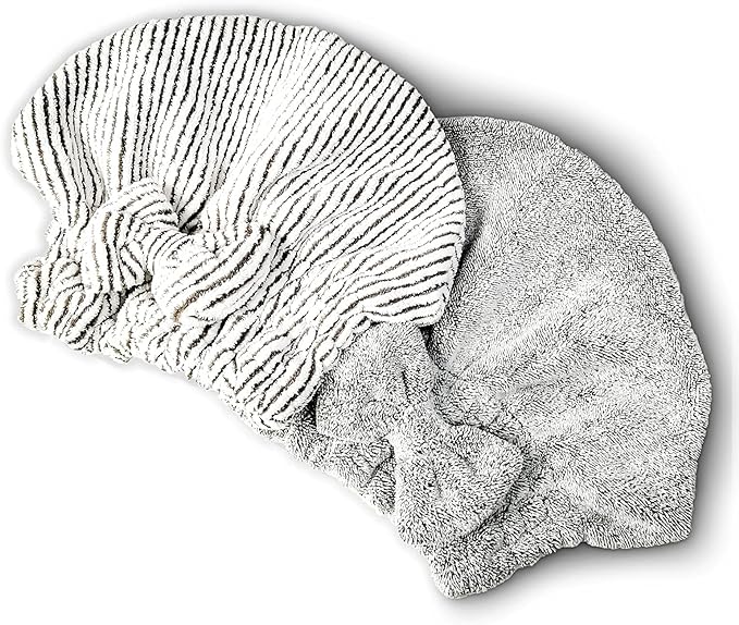 Microfiber Hair Towel Wrap, Soft Absorbent & Quick Drying Cap Set by SportMore