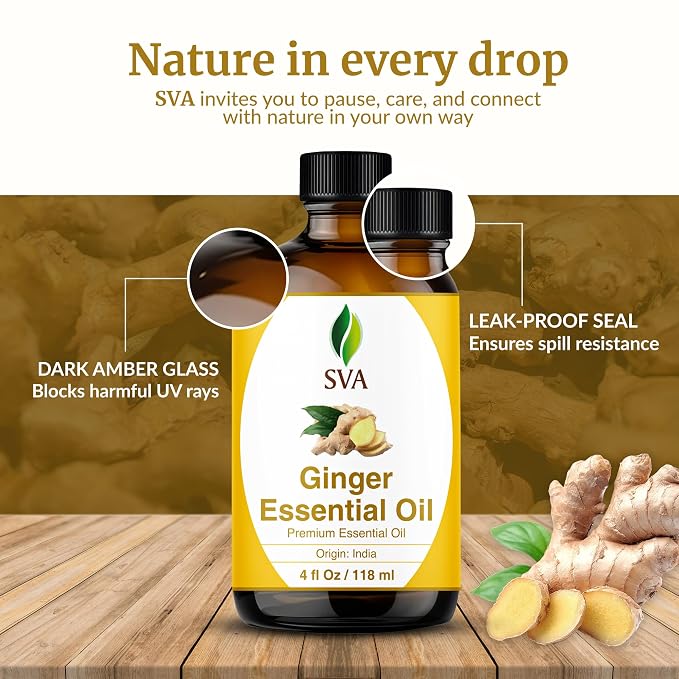 SVA Ginger Essential Oil – 4 Fl Oz – 100% Natural Ginger Oil - Image 7