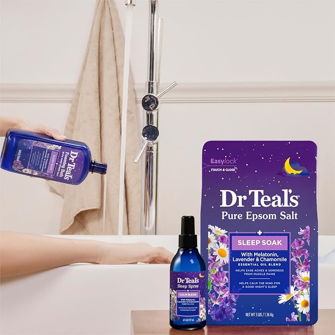 Dr Teal's Foaming Bath with Pure Epsom Salt, Sleep Blend with Melatonin - Image 5