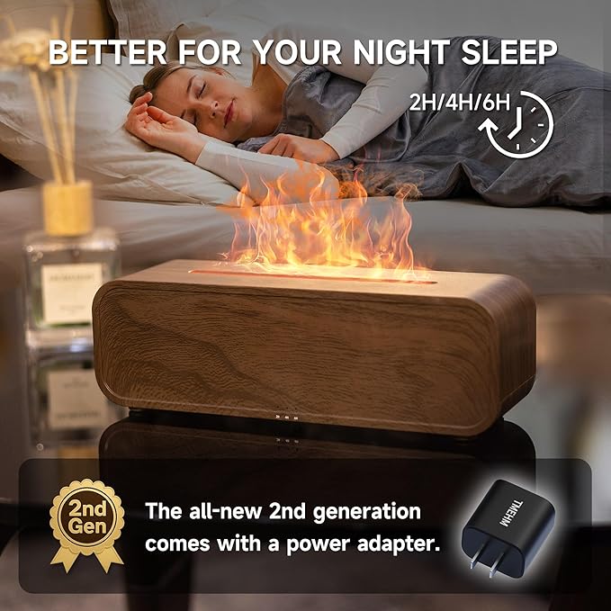 TMEHM Sound Reactive Flame Air Diffuser Humidifier, 7 Colors Aromatherapy - Image 4
