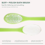 EcoTools Buff + Polish Bath Brush, Long Handle to Cleanse & Exfoliate Back & - Image 2