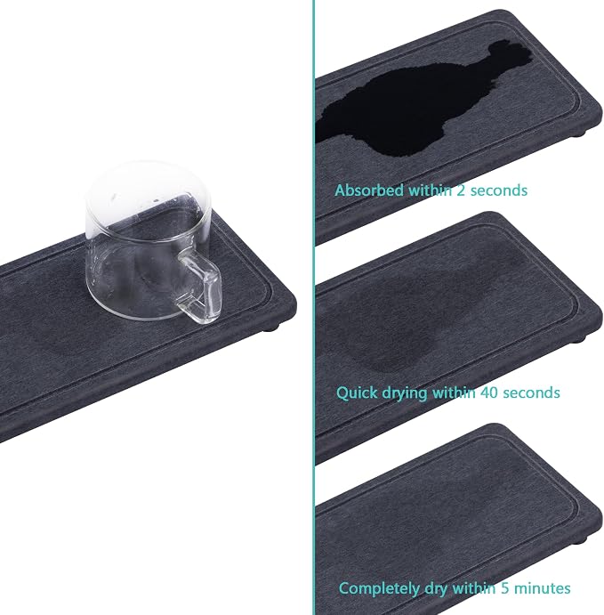 NiuYichee 2 Pcs Water Absorbing Stone Trays, Kitchen/Bathroom Sink Soap Dish - Image 7