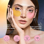 Under Eye Patches Kit: 120 Pcs Rosy Caffeine & 24K Gold Gel Eye Mask - Image 2