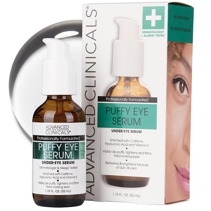 Advanced Clinicals Puffy Eye Under Eye Serum | Visible Anti Aging Brightening by AdvancedClinicals