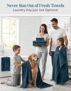 CASA PLATINO 100% Luxury Cotton Bathroom Towels Set - Image 4