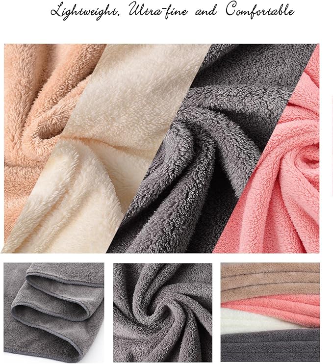 Lumimi Towel Set of 6 Very Soft Microfiber 3 Bath and 3 Hand Towels Quick Dry - Image 4