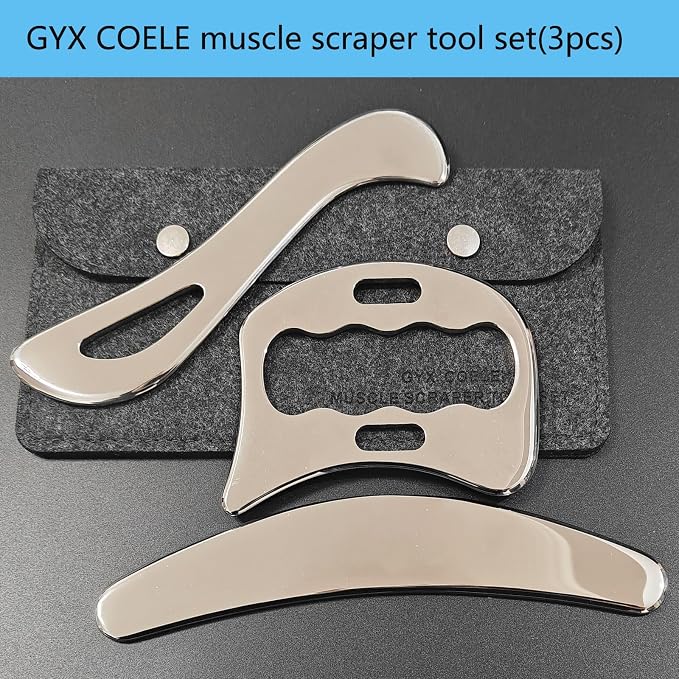 Muscle Scraper Stainless Steel IASTM Massage Tools Set, Gua Sha Scraping Tools - Image 5