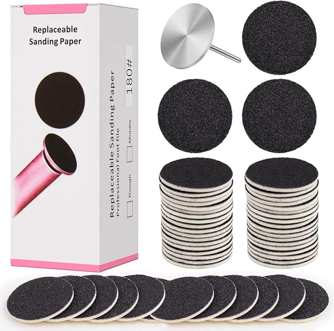 Sanding Paper Discs with Metal Nail Drill Bit Pedicure Sanding Disc 100pcs by Home