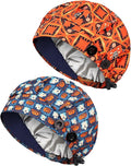 2 Pack Satin Lined Bouffant Scrub Caps by Yuest