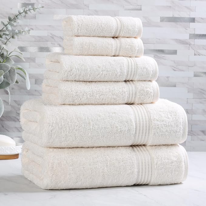 Superior Egyptian Cotton 6-Piece Towel Set, Bathroom Essentials, Towels - Image 2