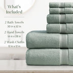 Springtree Home Luxury Bamboo Rayon Bath Towel Set 6 Piece Set | 35% Bamboo - Image 2
