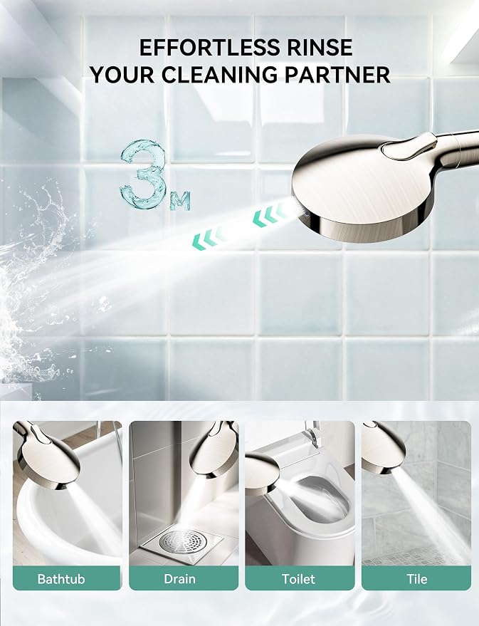 Magichome Shower Head with Handheld, High Pressure 10-Spd Detachable Chrome - Image 4