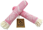 RAY SILVER Aztec Turkish Hand Towels Set of 2 100% Cotton Peshtemal Soft Feel - Image 8