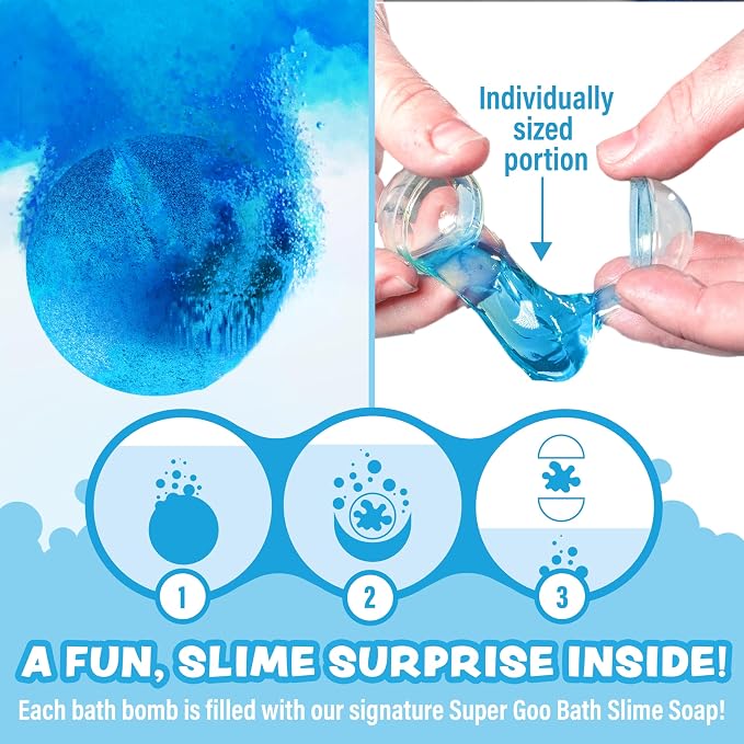 Tub Works Super Goo Bath Slime 'Surprise' Bombs, 6 Pack | Kids Bath Bombs - Image 3