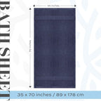 White Classic Luxury Soft Navy Bath Sheet Towels - Image 4