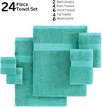 LANE LINEN 24 PCs 100% Cotton Bath Towels Set - Image 5