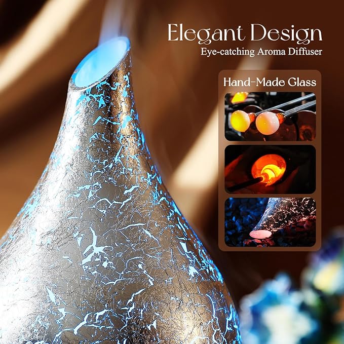 Porseme 280ml Essential Oil Diffuser, 3D Glass Aromatherapy Diffusor, - Image 5