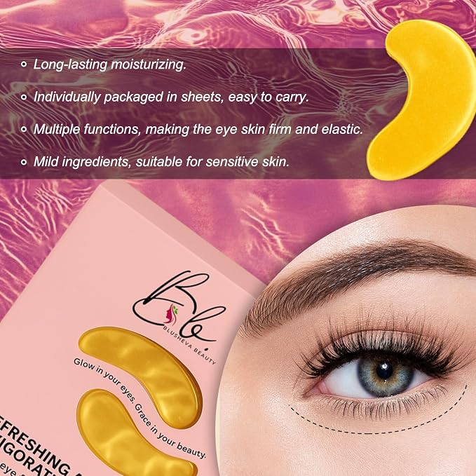 Gold Under Eye Masks – 24 Pairs Collagen & Hydrating Gel Eye Patches - Image 4