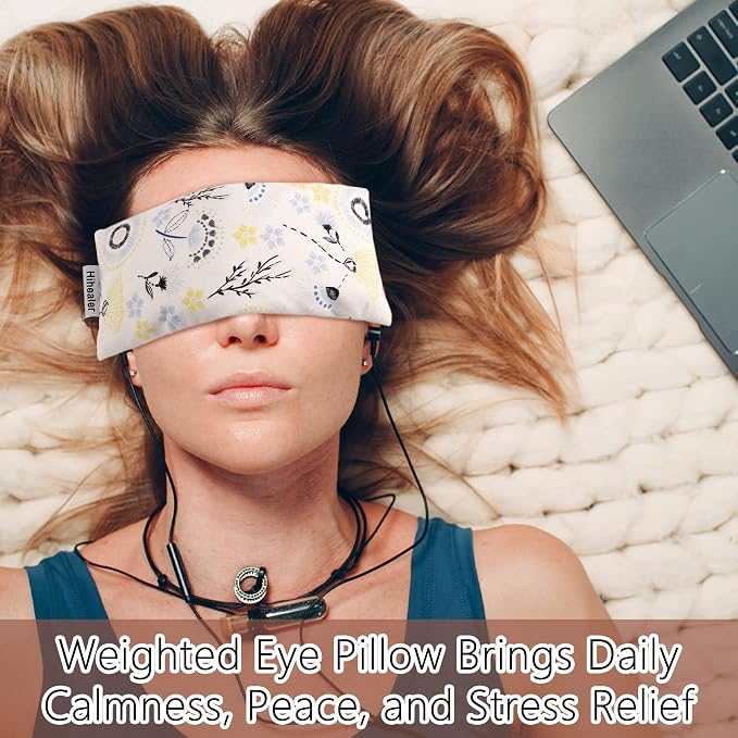 Lavender Eye Pillow for Relaxation, Sleep – Weighted Eye Mask for Headache - Image 6