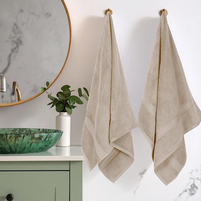 SUPERIOR Egyptian Cotton Pile Bath Towel Set of 2, Ultra Soft Luxury Towels - Image 2