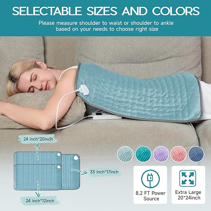Heating Pad for Period Cramps, Heating Pad for Back/Neck/Shoulder Muscle Pain - Image 3