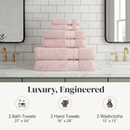 Modern Threads - Spun Loft 6-Piece 100% Combed Cotton Towel Set - Bath Towels - Image 7