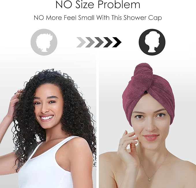 TENSTARS 5 Pack Thicken Microfiber Hair Towel Wrap - Image 5