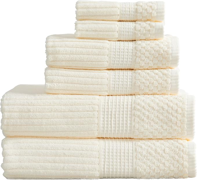 Springtree Home 100% Cotton Bath Towel Set | 6 Piece Set | Absorbent & by SpringtreeHome