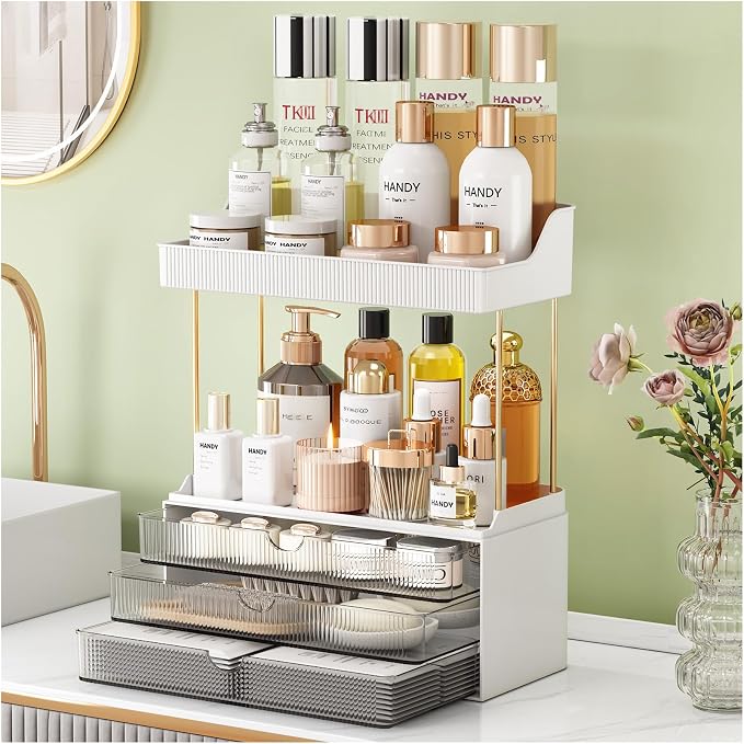 StorBin Strong 3 Drawers Bathroom Counter Organizer, 5 Tier Makeup Organizer by Unknown