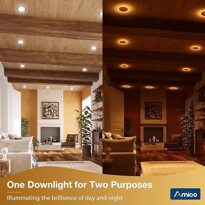 Amico 6 Pack Black 4 Inch 5CCT LED Recessed Ceiling Light - Image 2