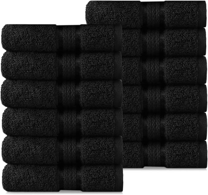 COTTON CRAFT Ultra Soft 12 Pack Wash & Face Cloths 12x12 by COTTONCRAFT