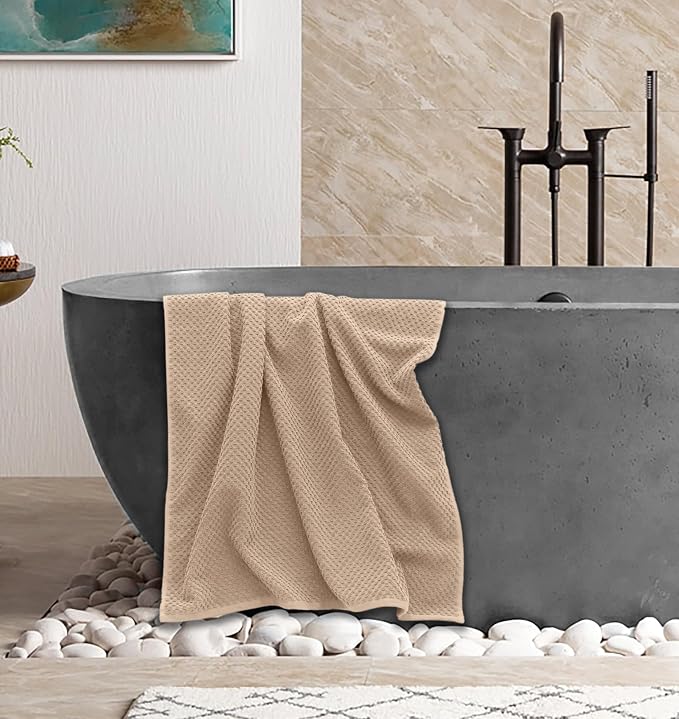COTTON CRAFT Waffle 6 Piece Towel Set - Image 6