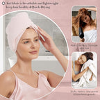 Hair Towel Wrap 2 Pack for Women, Super Absorbent Ant Cloth Fabric Hair Drying - Image 5
