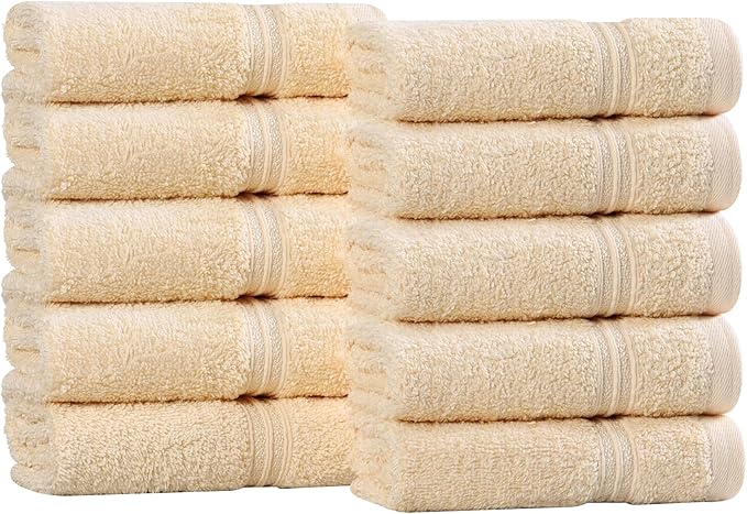 Superior Egyptian Cotton 10-Piece Face Towel Set, Small Towels by SUPERIOR