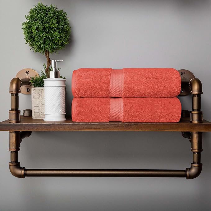 Superior Egyptian Cotton Pile Bath Towel Set of 2, Ultra Soft Luxury Towels - Image 8