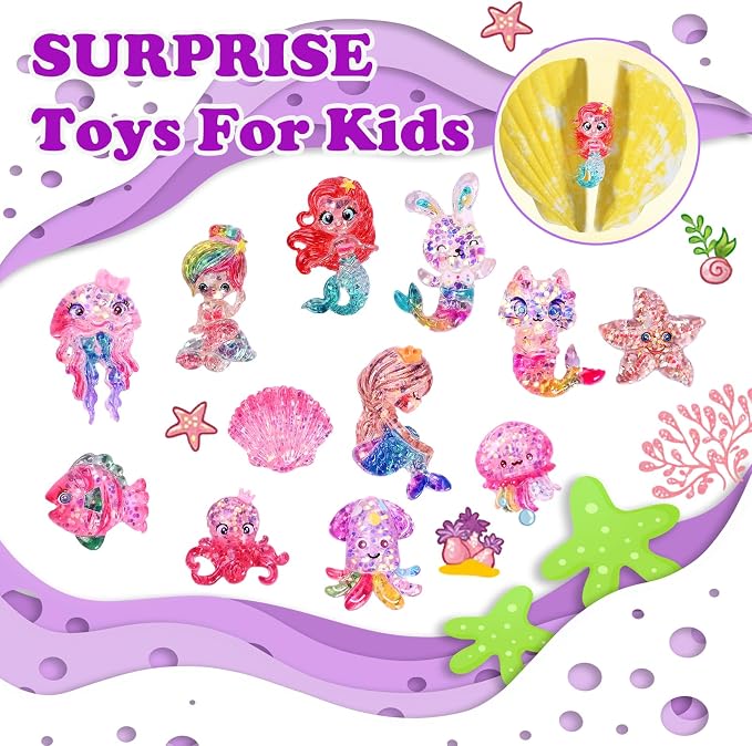 Bath Bombs for Kids with Surprise Toys Inside, Handmade Shell Bubble Bath Kit - Image 6