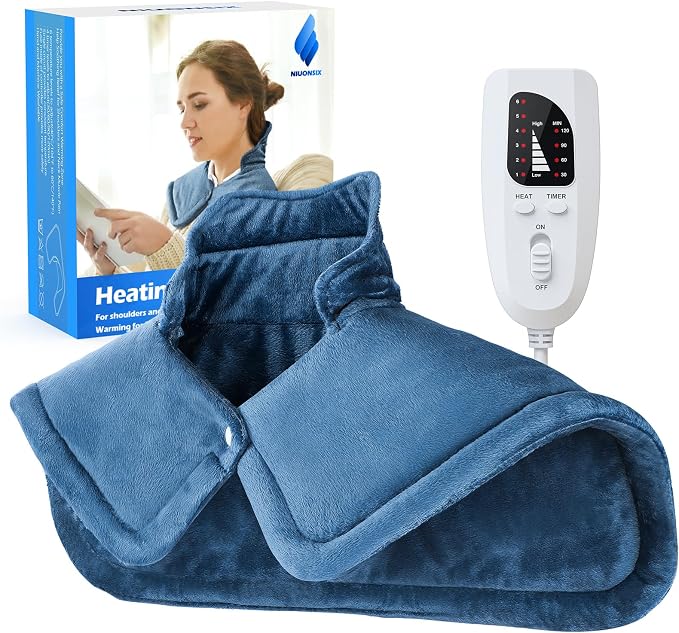 NIUONSIX Heating Pad for Neck Shoulders Back Pain Relief, Weighted Electric by NIUONSIXHEATINGPAD